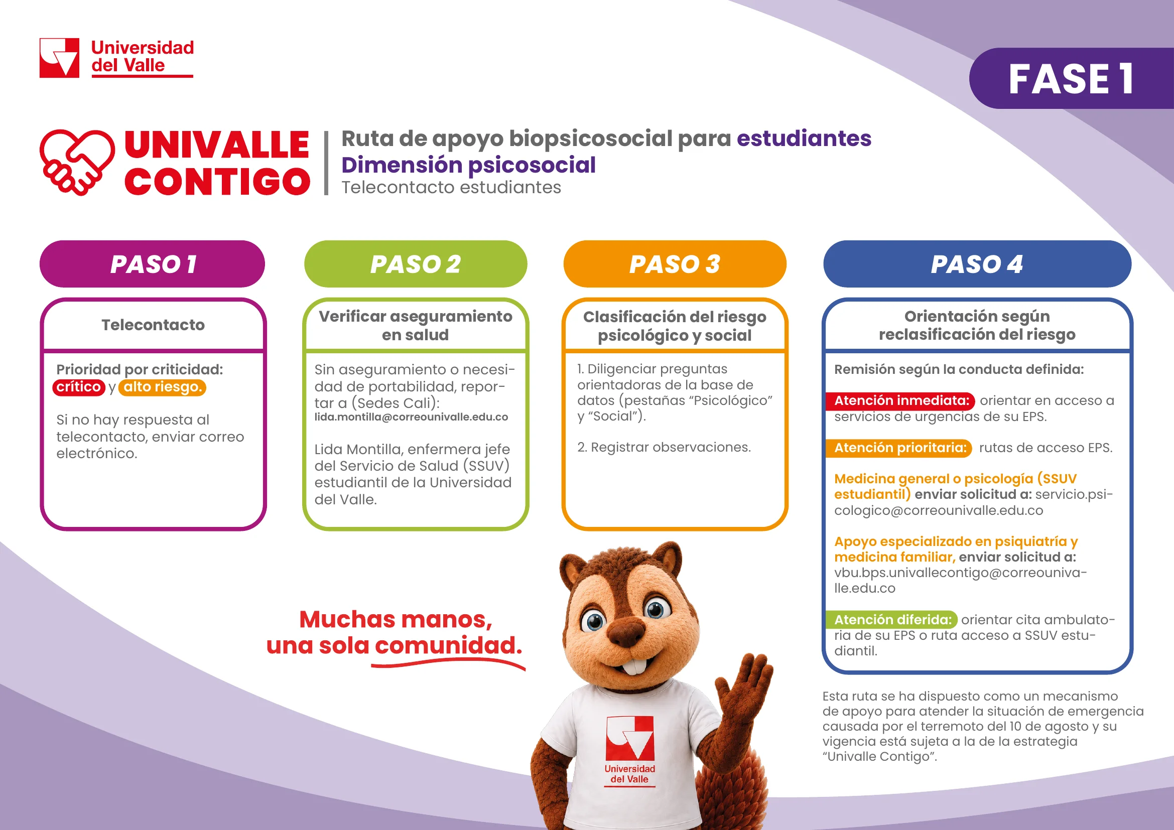 Ruta de atención - Fase 1: Dimensión Psicosocial (estudiantes)
