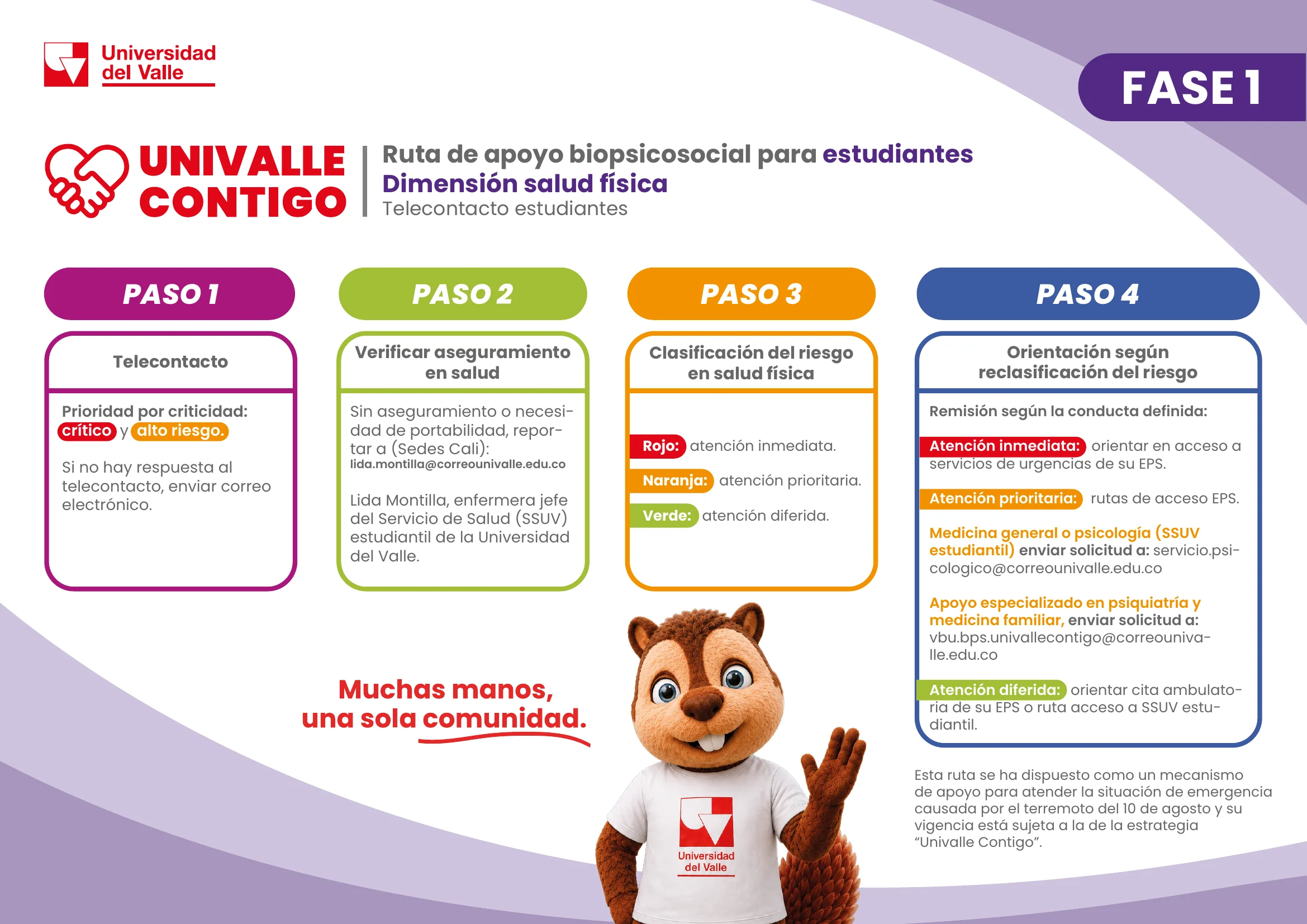 Ruta de atención - Fase 1: Salud Física (estudiantes)